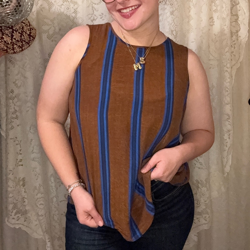 Lucky Brand, Striped, Open Back Tank